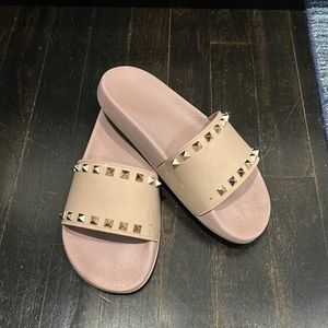 Valentino pink rockstud slippers slides 38